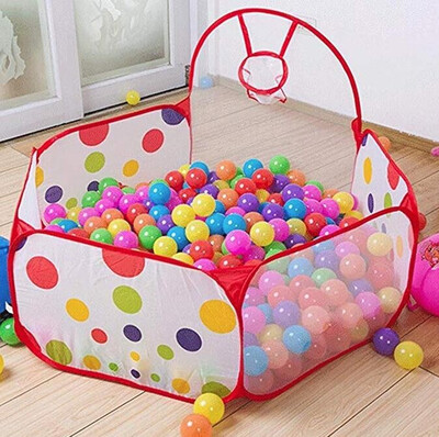 

Kids Indoor Pop Up Ball Play TentPlayhouse Ball Pit Pool Playpen with Basketball Hoop - Great Outdoor Toddler Toys