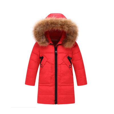 

Girls clothing warm Down jacket for girl clothes 2018 Winter Thicken Parka real Fur Hooded Children Outerwear Coats