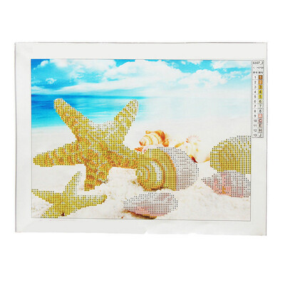 

UpperX DIY Diamond Painting Cross Stitch sea Shell starfish scenery Home Decor Full Rhinestone Mosaic 5D Diamond Embroidery
