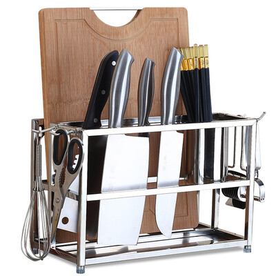 

Kitchen maxcook stainless steel racks knife holder chopping board with hook chopsticks tube MCD013