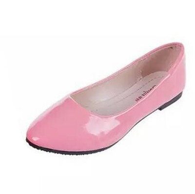 

Women Pointy Toe Shoes Faux Leather Candy Color Casual Flat Ballet Dress Loafer