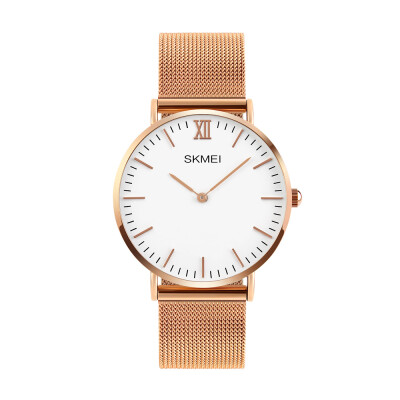 

SKMEI 3ATM Water-resistant Fashion Casual Watch Quartz Lover Watch Stainless Steel Wristwatch Men Women Relogio Musculino Unisex W