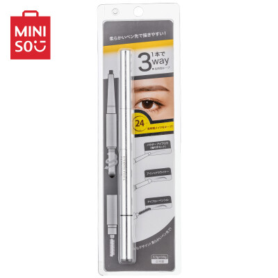 

MINISO three-in-one flat mouth shaping eyebrow pencil gray waterproof&sweat-proof no makeup natural lasting no makeup