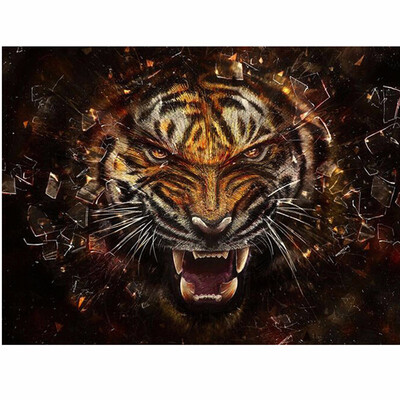 

diy Diamond embroidery decoration 10d diamond painting cross stitchti tiger vase Mosaic rhinestone pasted pattern gift
