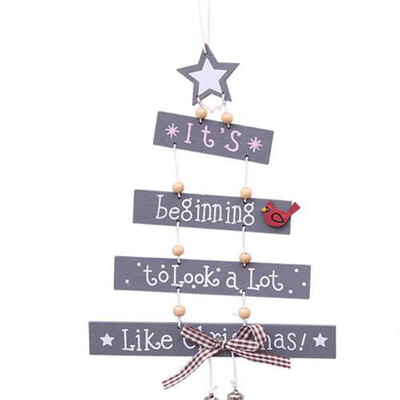 

Christmas Tree Letter Wooden Hanging Party Pendant Home Door Ornament Xmas Craft
