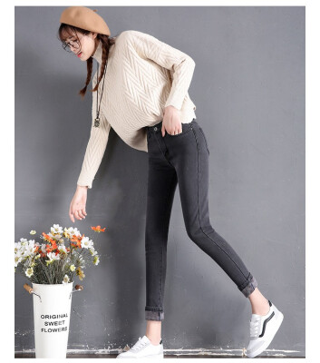 

Autumn&winter new high-waist jeans with fleece women thickened three-color large size stretch pants&cotton pants N0003