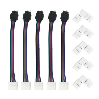 

ZDM 5 PCS 4 Pin 10MM Connector Wire Male Cable For SMD 5050 Non-Waterproof RGB with 5PCS  Type connector
