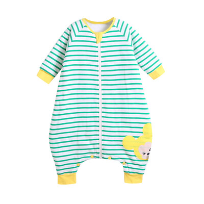 

Disney baby Disney Baby baby sleeping bag spring&autumn anti-kick is cotton thin section childrens legs sleeping bag white green bar 80cm