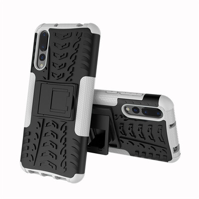 

Fivice Huawei P20 pro Case TPU anti-fall tire pattern back clip bracket phone case