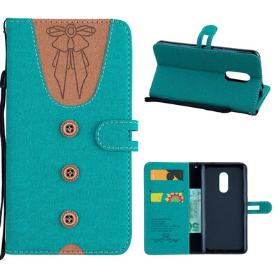 

MOONCASE Millet Red Rice Note 44X  version stitching embossed womens leather case - green