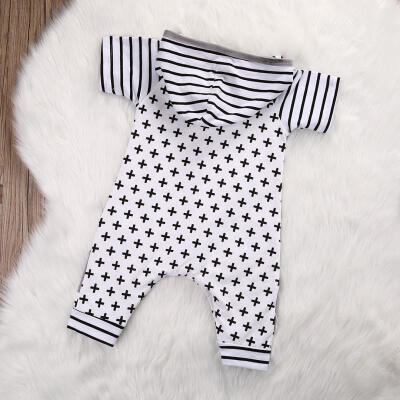 

Kids Baby Clothes Girls Boy Hooded Romper Cross Jumpsuit Bodysuit Outfits UK