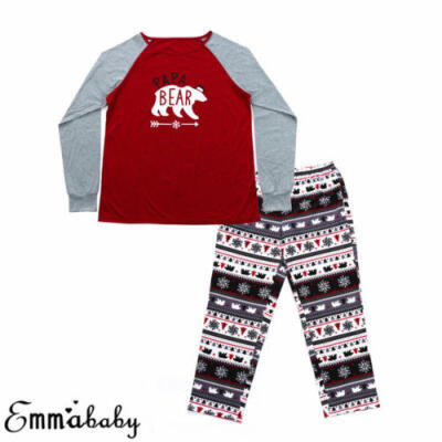 

Xmas Family Matching Pajamas Set Mens Women Baby Snowflake Sleepwear Nightwear