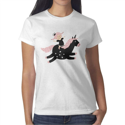 

Womens Funny DIY Unicorn Cotton T-Shirt Short-Sleeve Interesting tee