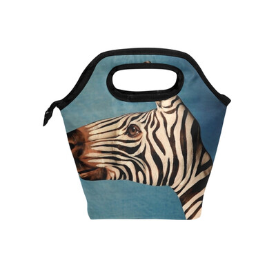 

Lunch Bag Tote Bag Artistic Painting Zebra Travel Picnic Organizer Lunch Holder Handbags Lunch Bag Box