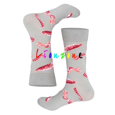 

LIONZONE Hot Happy Socks Unisex With Baboon Lobster Whale Shark Animals Stripe Dots Brand Designer Funny Socks Lovers Gift