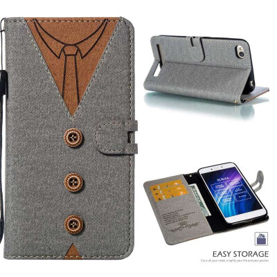 

MOONCASE Millet red rice 5A stitching embossed mens leather case - gray