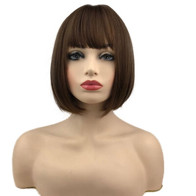 

StrongBeauty Short BrownBlackLight Purple Straight Bob Wigs Pixie Cut Wigs Paula Young Wig