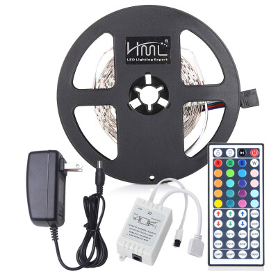 

HML LED Strip Light 5M 24W RGB SMD2835 300 LEDs - RGB COLOR with IR 44 Keys Remote Control&US Adapter