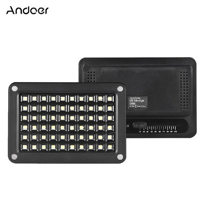 

Andoer S9560 Mini LED Video Light Lamp Panel 95 5500K Color Temperature 60pcs LEDs Adjustable Brightness Built-in Rechargeable Li