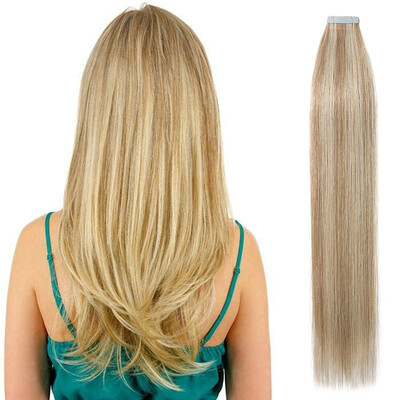

16-24 inch Women Human Tape In Skin Weft Real Hair Extensions TAPE HUMAN HAIR 100 Brazilian Virgin Hair