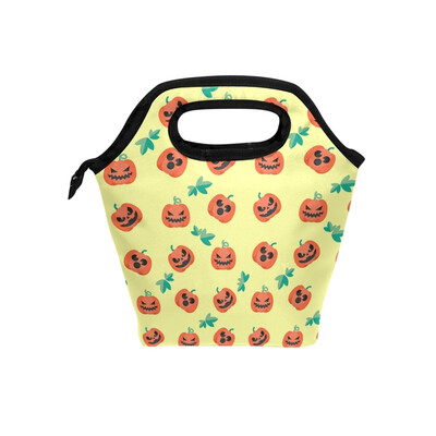 

Lunch Bag Pumpkins Expression Tote Travel Picnic Insulated Handbags Portable Zipper Lunch Bag Box