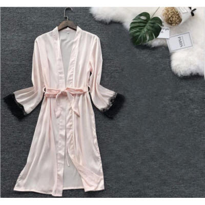 

US Womens Hot Sexy Silk Satin Pajamas Sleepwear Vintage Bathrobe Nightwear Gown