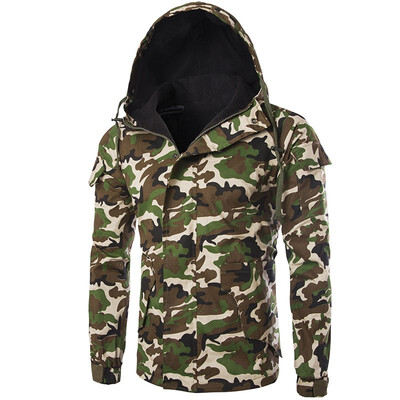 

Standard Ou code Foreign trade British camouflage trend mens hooded large size jacket 5659 S-2XL