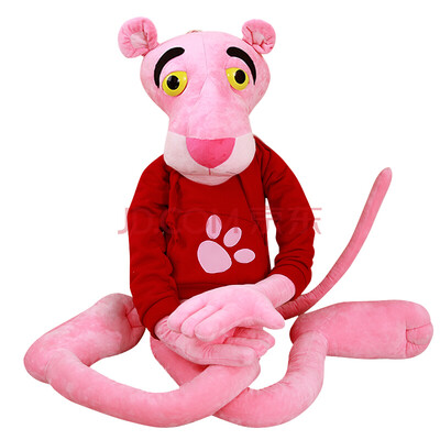 

Love still bear pink leopard doll pink naughty leopard jump tiger plush toy doll dalang birthday gift girl doll doll sleeping pillow cushion Christmas 11 m red sweater