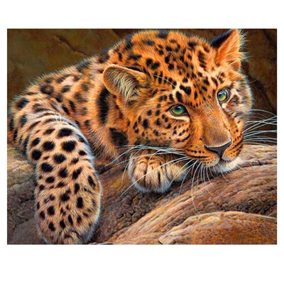 

UpperX 5D DIY Diamond Painting Kit Rhinestone Crystals Embroidery Cross Stitch Kit Arts Home Wall Decor Craft Leopard