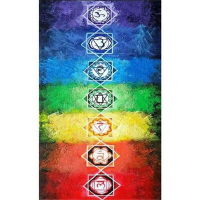 

Rainbow Chakra Tapestry Stripe Towel Yoga Beach Mat Sunscreen Shawl Blanket