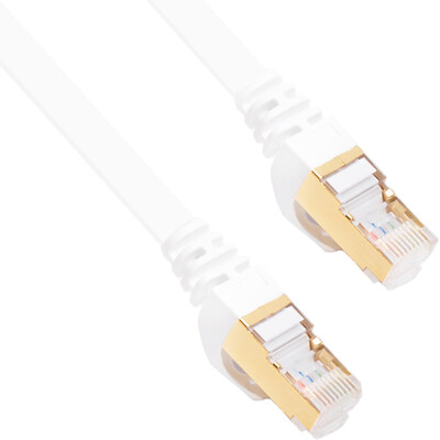 

Sanba SANBAO CAT-708W seven class of pure copper-plated double-shielded flat cable white 8M