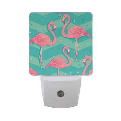 

ALAZA LED Night Light With Smart Dusk To Dawn SensorWatercolor Tropical Flowery Plug In Night Light