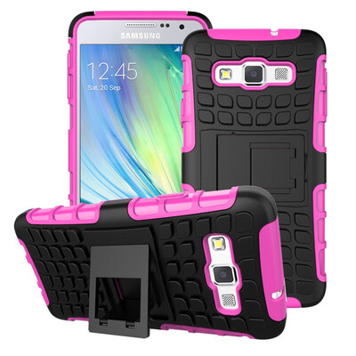 

Fivice Samsung A3 Case TPU anti-fall tire pattern back clip bracket phone case