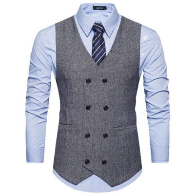 

Trendy Men Business Formal Dress Vest Suit Slim Fit Casual Waistcoat Coat