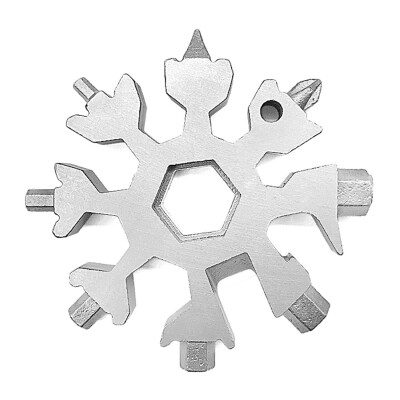 

18-in-1 Snowflakes Multi-Tool Stainless Steel Keychain Multi-Tool Combination Bottle Opener Incredible Tool