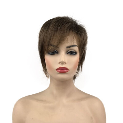 

StrongBeauty Short straight BlackBrownDark RedOrangeBlonde Two-color Ombre Wigs for Women