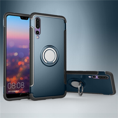 

Fivice Huawei P20 case PC metal ring shell magnetic car bracket TPU phone case