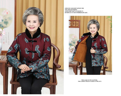 

The middle aged&old women add the velvet&thicker cotton clothes mothers winter coat old womans clothes old lady gran