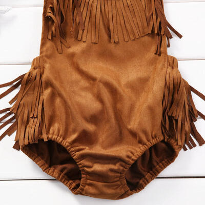 

Newborn Baby Girl Tassels Romper Jumpsuit Bodysuit Kid Clothes Outfit Sunsuit US