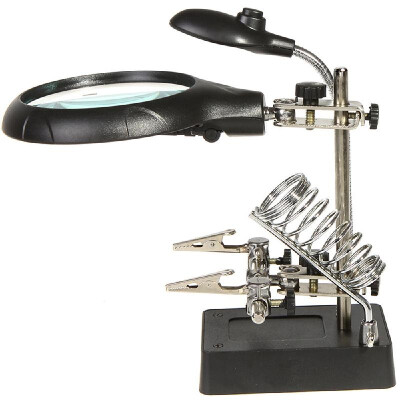 

Magnifier with LED Light 25X 75X 10X LED Light Magnifier Helping Hand Auxiliary Clamp Alligator Clip Stand