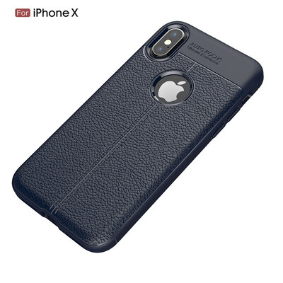 

Fivice iphone X case Luxury leather TPU silicone anti-fall soft shell phone case