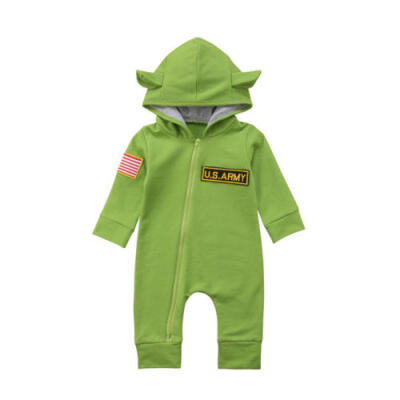 

Newborn Baby Girl Boy US ARMY Romper Bodysuit Jumpsuit Outfits Set Clothes 0-2T