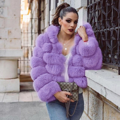 

Fashion Women Faux Fur Coat New Winter Slim Fur Hooded Coat Long Sleeve Streetwear Plus Size Fur Coat