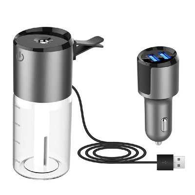 

Car Humidifier with Dual USB Charger Car Essential Oil Diffuser Vent Clip Air Purifier USB Humidifier for Car Office Home