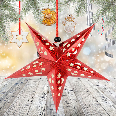 

Qingwei Christmas Decoration Christmas Tree Top Star Christmas Gift Pentagram Pendant New Years Day Venue Mall Window Decoration