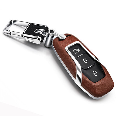 

SAIBON Ford Key Bag New Ford Sharp Key Case for Mondeo Explorer Sharp World Smart Key Leather Car Key Cover