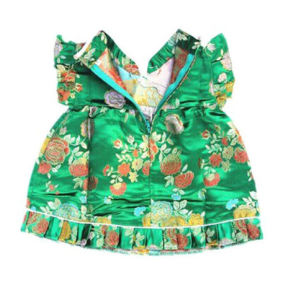

Buenos Ninos Girls Short Sleeve Cheongsam Baby Qipao Patterned Cloth Set