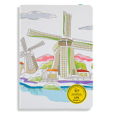 

Guangbo GuangBo 36K120 leather surface notebook stationery notebook color design landscape random GBP36737