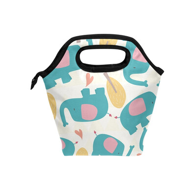 

Lunch Bag Tote Bag Brown Tree Blue Elephant Travel Picnic Organizer Lunch Holder Handbags Lunch Bag Box