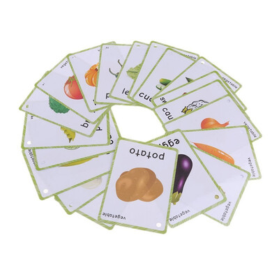 

20 Pieces-vegetables Flash Cards-English word learning card&pocket size flash card for Preschool children-English Vocabulary Cards